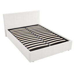 Luna 5Ft King White Ottoman Storage Bed With Gas Lift Up & Memory Foam & Spring Mattress - L: 213Cm X W: 168Cm X H: 88.5Cm - thumbnail 7