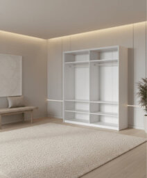 Amos Mann Furniture Balmain 4 Door White High Gloss Mirrored Wardrobe - thumbnail 2