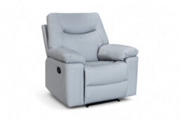 Faux Leather Light Grey Manual Recliner Chair Columbia - thumbnail 4