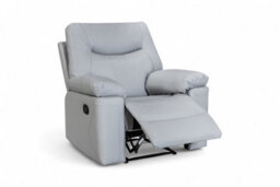 Faux Leather Light Grey Manual Recliner Chair Columbia - thumbnail 5