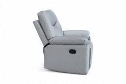 Faux Leather Light Grey Manual Recliner Chair Columbia - thumbnail 6