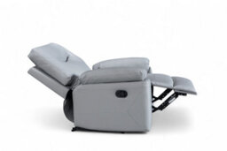 Faux Leather Light Grey Manual Recliner Chair Columbia - thumbnail 7