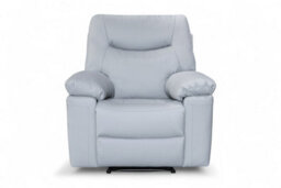 Faux Leather Light Grey Manual Recliner Chair Columbia - thumbnail 3