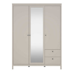 Wyld Haus Gossmere Natural Cashmere 3-Door Wardrobe With Mirror And 2 Drawers - thumbnail 3