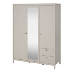Wyld Haus Gossmere Natural Cashmere 3-Door Wardrobe With Mirror And 2 Drawers - thumbnail 4