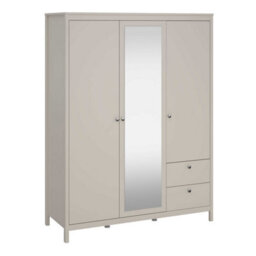 Wyld Haus Gossmere Natural Cashmere 3-Door Wardrobe With Mirror And 2 Drawers - thumbnail 2