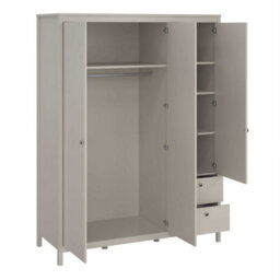 Wyld Haus Gossmere Natural Cashmere 3-Door Wardrobe With Mirror And 2 Drawers - thumbnail 6