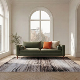 Loomed Beige Brown Tonal Abstract Contemporary Machine Washable Area Rug 80Cm X 150Cm - thumbnail 2