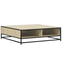 Walplus Coffee Table Sonoma Oak 100X100X30 Cm Engineered Wood And Metal - thumbnail 2
