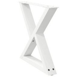 Berkfield Coffee Table Legs 2 Pcs White 60X(42-43.3) Cm Steel - thumbnail 4
