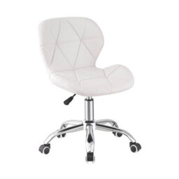 Modern Cushioned Computer Desk Office Chair Chrome Legs Swivel Adjustable Stool - thumbnail 3