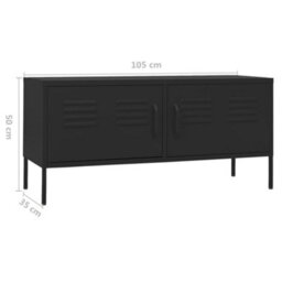 Berkfield Durable Tv Cabinet Black 105X35X50 Cm Steel - thumbnail 9