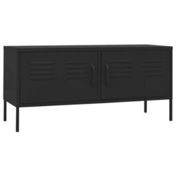 Berkfield Durable Tv Cabinet Black 105X35X50 Cm Steel