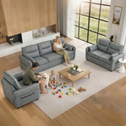 Wyld Haus Pamazi Grey Faux Leather 2-Seater Sofa - Modern Compact Loveseat With Black Piping - thumbnail 9