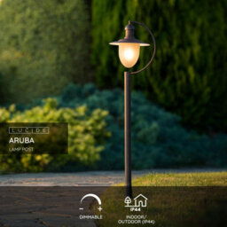 Lucide Aruba Cottage Bollard Lamp Post Outdoor - 1Xe27 - Ip44 - Rust Brown - thumbnail 2