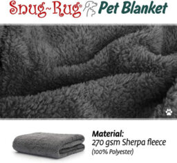 Snug Rug Pet Blankets - Cat & Dog Sherpa Fleece Blanket - Medium 120 X 88Cm, Slate Grey - thumbnail 3