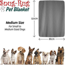 Snug Rug Pet Blankets - Cat & Dog Sherpa Fleece Blanket - Medium 120 X 88Cm, Slate Grey - thumbnail 4