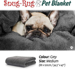 Snug Rug Pet Blankets - Cat & Dog Sherpa Fleece Blanket - Medium 120 X 88Cm, Slate Grey - thumbnail 5