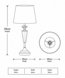 Lighting Supermarket Kwartz Modern Faceted Glass Crystal Chrome Table Lamp With Natural Linen Shade - thumbnail 6