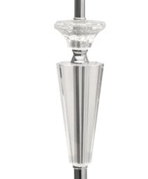 Lighting Supermarket Kwartz Modern Faceted Glass Crystal Chrome Table Lamp With Natural Linen Shade - thumbnail 3