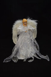 Samuel Alexander 30Cm White & Silver Christmas Tree Top Fairy Angel House Decoration Ornament - thumbnail 3