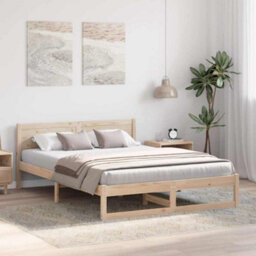 Walplus Bed Frame With Headboard Brown 160 X 200 Cm Solid Pine Wood - thumbnail 4