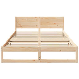 Walplus Bed Frame With Headboard Brown 160 X 200 Cm Solid Pine Wood - thumbnail 5