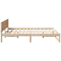 Walplus Bed Frame With Headboard Brown 160 X 200 Cm Solid Pine Wood - thumbnail 6