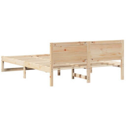 Walplus Bed Frame With Headboard Brown 160 X 200 Cm Solid Pine Wood - thumbnail 7