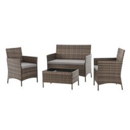 Evre New Brown Rattan Garden Furniture Set Patio Conservatory Indoor Outdoor 4-Piece Set & Cover  - Inc Weekend Delivery - thumbnail 4