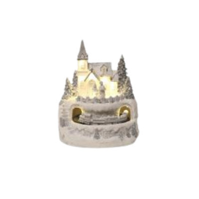 Led Light Up White & Silver Winter Scene Animated Christmas Decoration - image 1