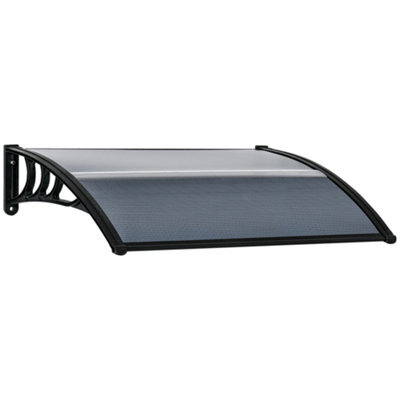 Matteo Black Polypropylene Door Canopy Awning - Weatherproof Shelter 100 X 75Cm - image 1