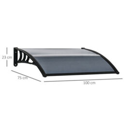 Matteo Black Polypropylene Door Canopy Awning - Weatherproof Shelter 100 X 75Cm - thumbnail 3