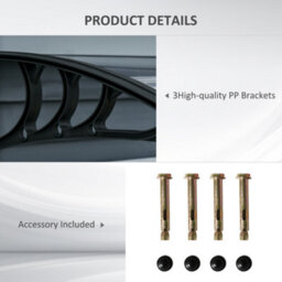 Matteo Black Polypropylene Door Canopy Awning - Weatherproof Shelter 100 X 75Cm - thumbnail 5