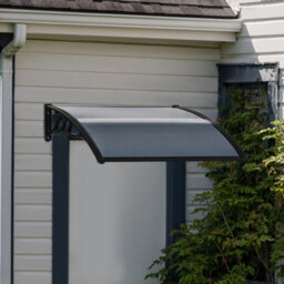 Matteo Black Polypropylene Door Canopy Awning - Weatherproof Shelter 100 X 75Cm - thumbnail 2