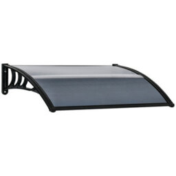 Matteo Black Polypropylene Door Canopy Awning - Weatherproof Shelter 100 X 75Cm - thumbnail 1
