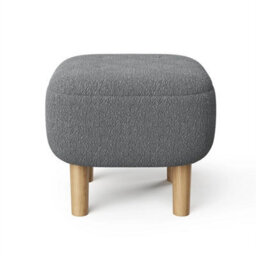 Grey-Square Footstool Footrest Pouffe Foot Stool Padded Seat With Wooden Legs - thumbnail 3