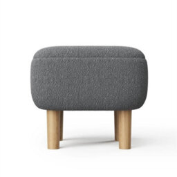 Grey-Square Footstool Footrest Pouffe Foot Stool Padded Seat With Wooden Legs