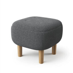 Grey-Square Footstool Footrest Pouffe Foot Stool Padded Seat With Wooden Legs - thumbnail 4