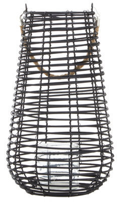 Orsina Lentigo Large Black Rattan Lantern - image 1