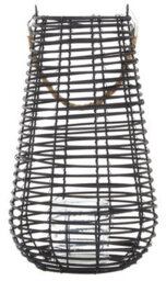 Orsina Lentigo Large Black Rattan Lantern