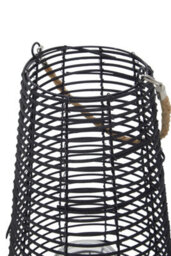 Orsina Lentigo Large Black Rattan Lantern - thumbnail 4