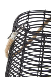 Orsina Lentigo Large Black Rattan Lantern - thumbnail 3