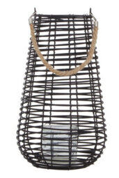 Orsina Lentigo Large Black Rattan Lantern - thumbnail 2