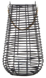 Orsina Lentigo Large Black Rattan Lantern - thumbnail 6