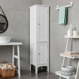 Costway 5-Tier Bathroom High Cabinet Tall Narrow Storage Cabinet Organizer - thumbnail 5
