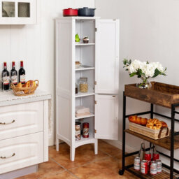 Costway 5-Tier Bathroom High Cabinet Tall Narrow Storage Cabinet Organizer - thumbnail 4