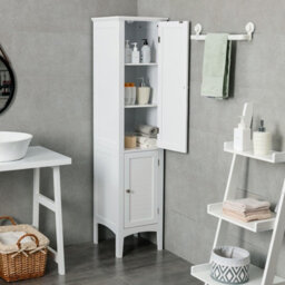 Costway 5-Tier Bathroom High Cabinet Tall Narrow Storage Cabinet Organizer - thumbnail 1