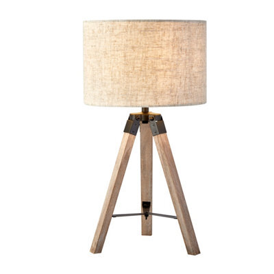 Lighting Collection Yayo Wooden Tripod Table Lamp - image 1