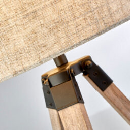 Lighting Collection Yayo Wooden Tripod Table Lamp - thumbnail 3